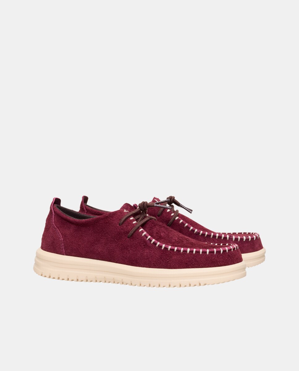 Sapatos de Cordões em Pele Roxo-2