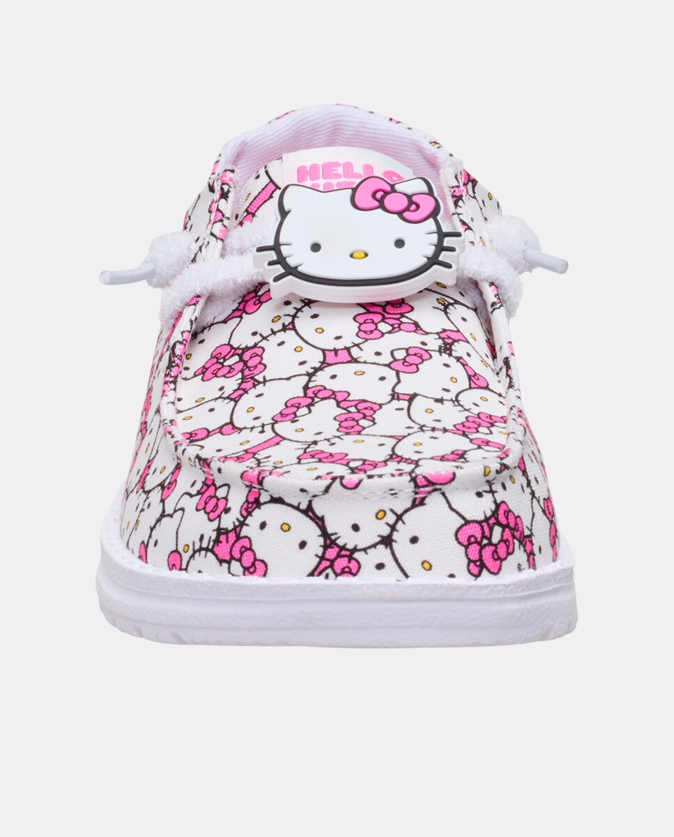 Sapatos de Cordões em Lona Estampados Rosa-4