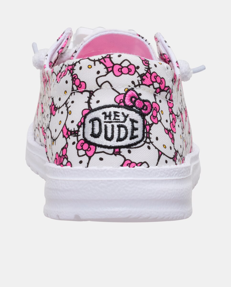 Sapatos de Cordões em Lona Estampados Rosa-5