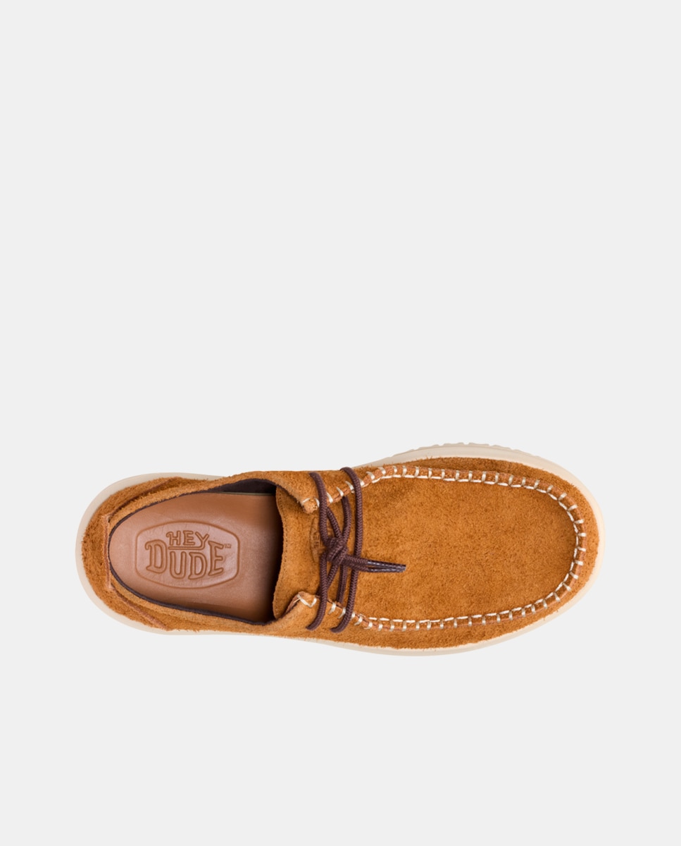 Sapatos de Cordões em Camurça Castanho-6