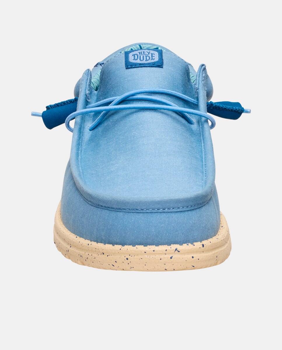 Sapatos de Cordões de Lona Azul-6