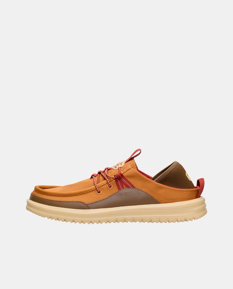 Sapatos com Atacadores em Nylon Castanho-2