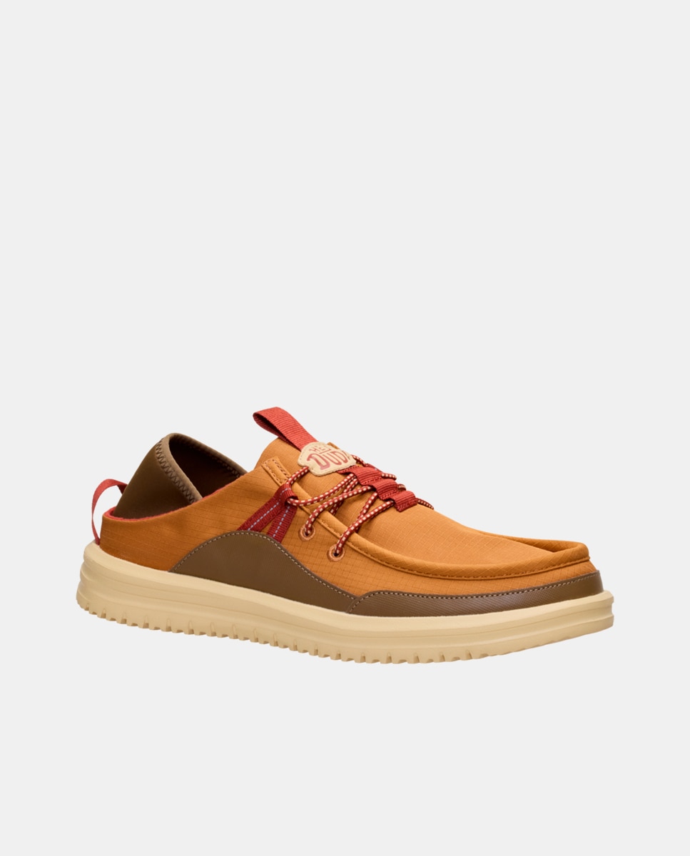 Sapatos com Atacadores em Nylon Castanho-3