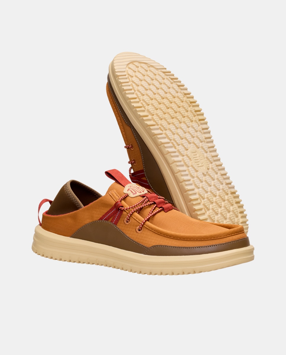 Sapatos com Atacadores em Nylon Castanho-5