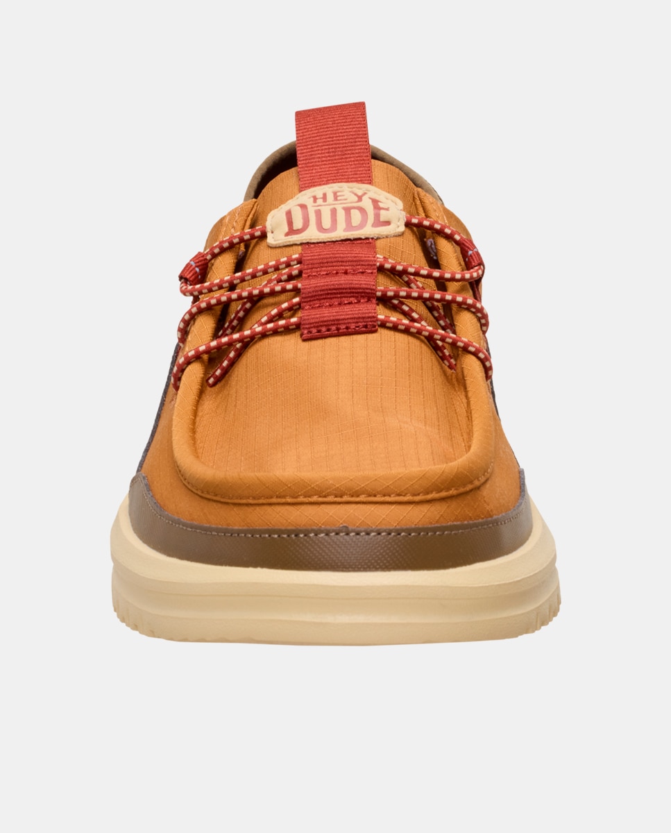 Sapatos de Cordões em Nylon Castanho-6