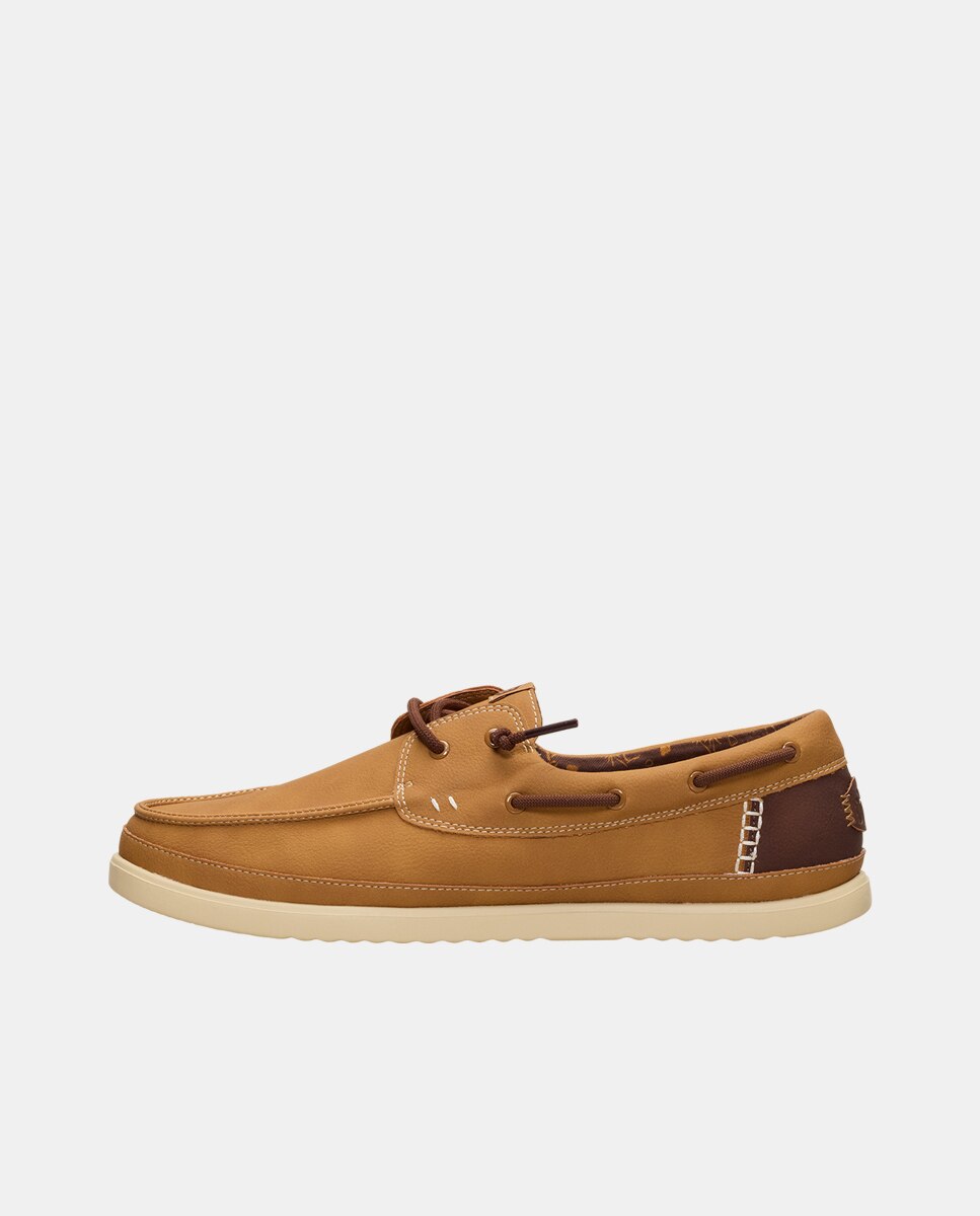 Sapatos Náuticos com Cordões Castanho-claro-2