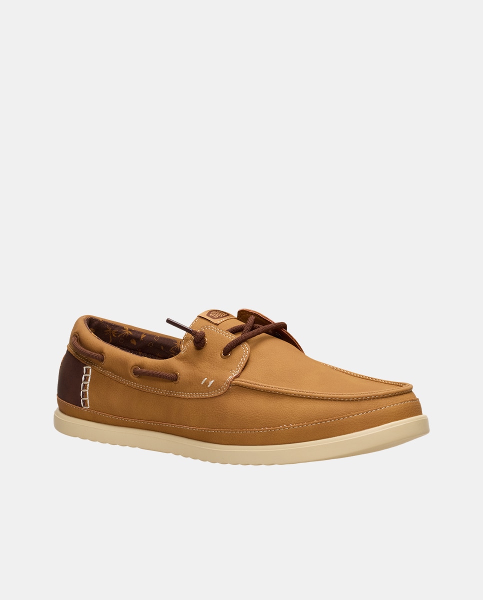 Sapatos Náuticos com Cordões Castanho-claro-3