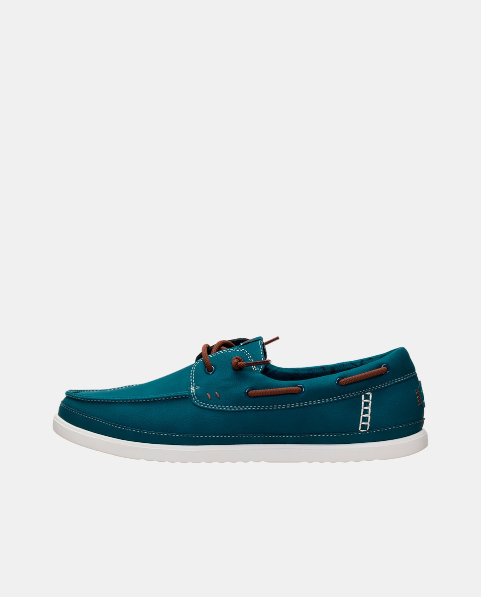 Sapatos Náuticos com Cordões Azul-índigo-2