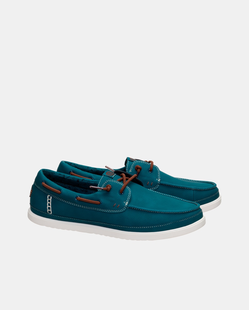 Sapatos Náuticos com Cordões Azul-índigo-4