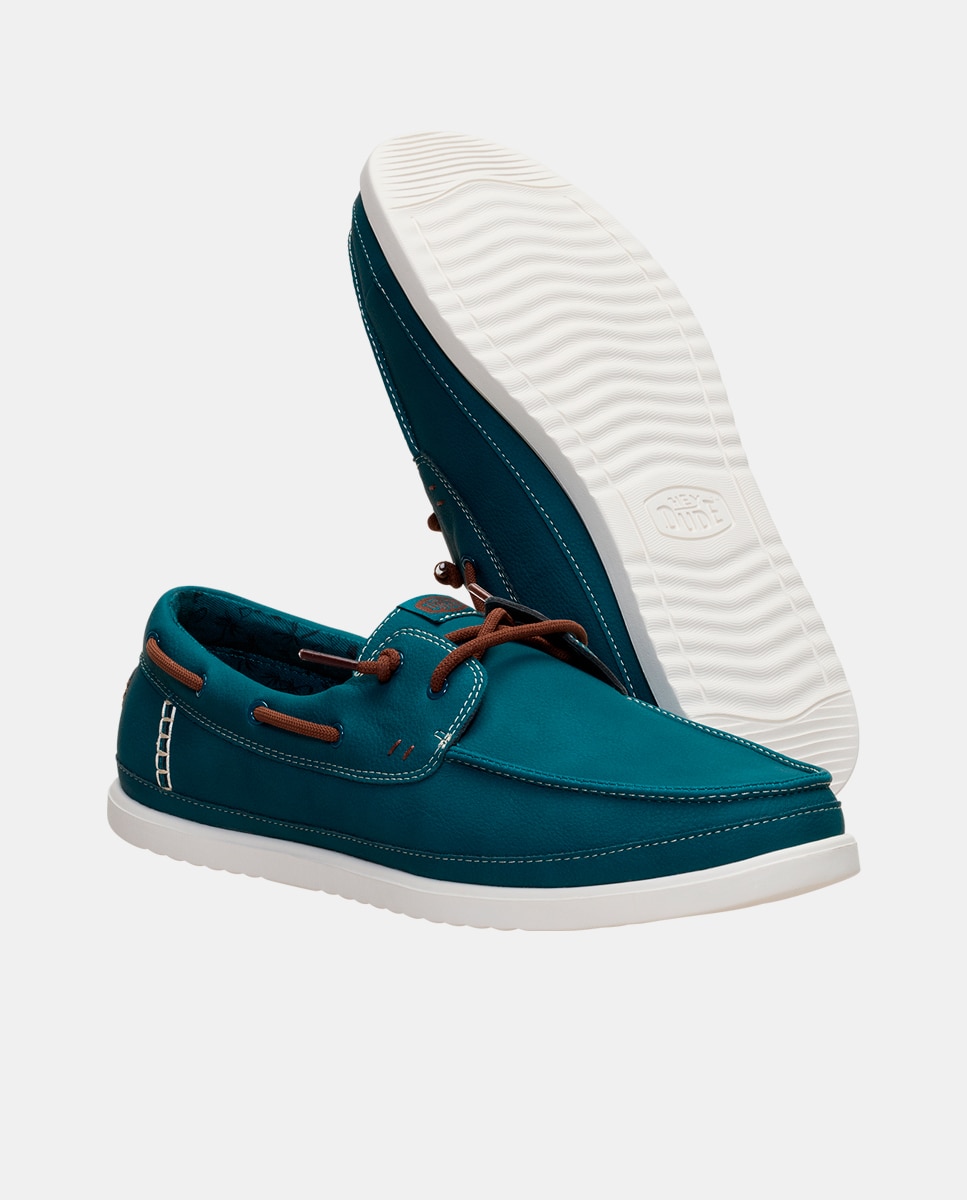 Sapatos Náuticos com Cordões Azul-índigo-5
