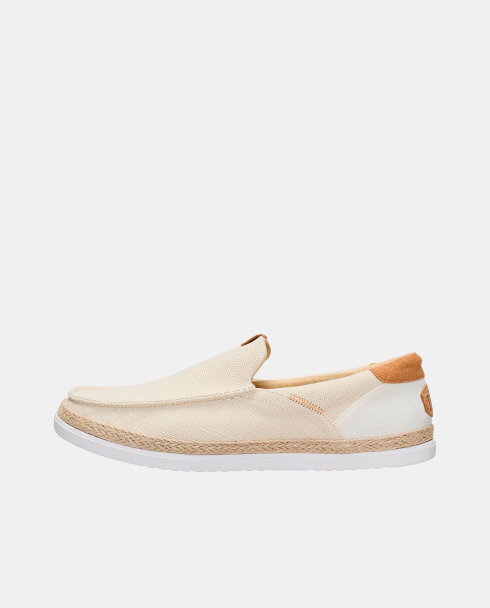 Mocassins em Tecido Bege-2