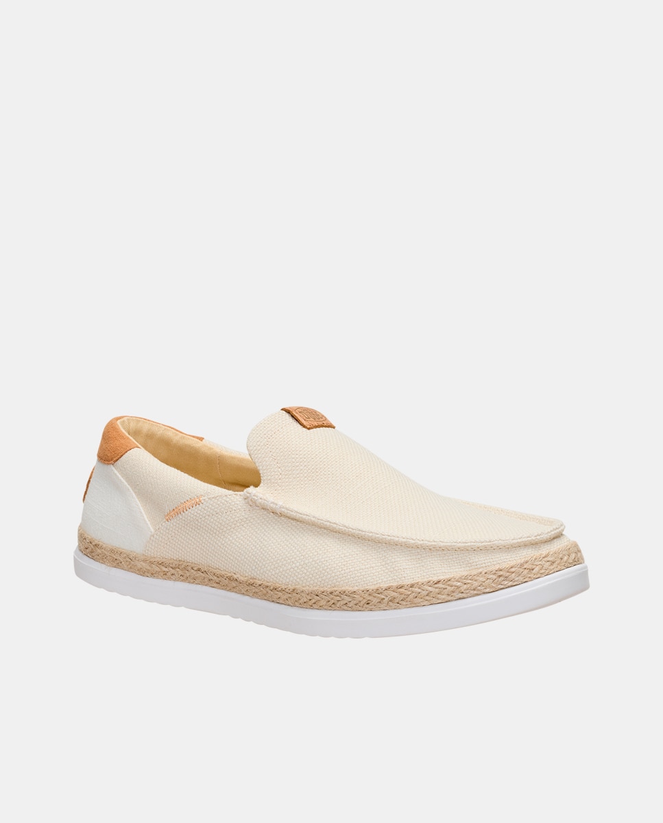 Mocassins em Tecido Bege-3
