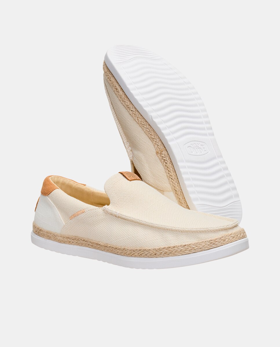 Mocassins em Tecido Bege-5
