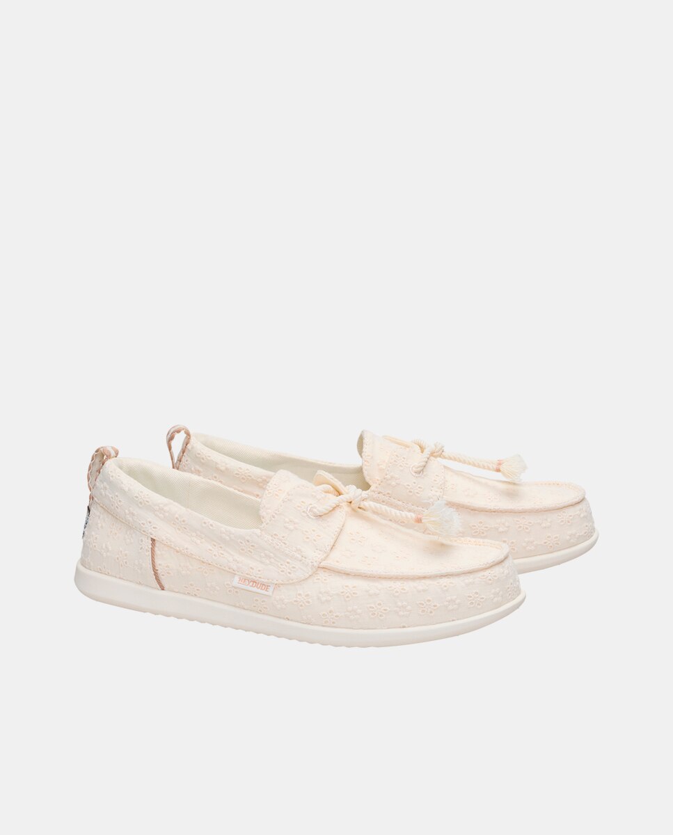 Mocassins em Tecido Branco-4