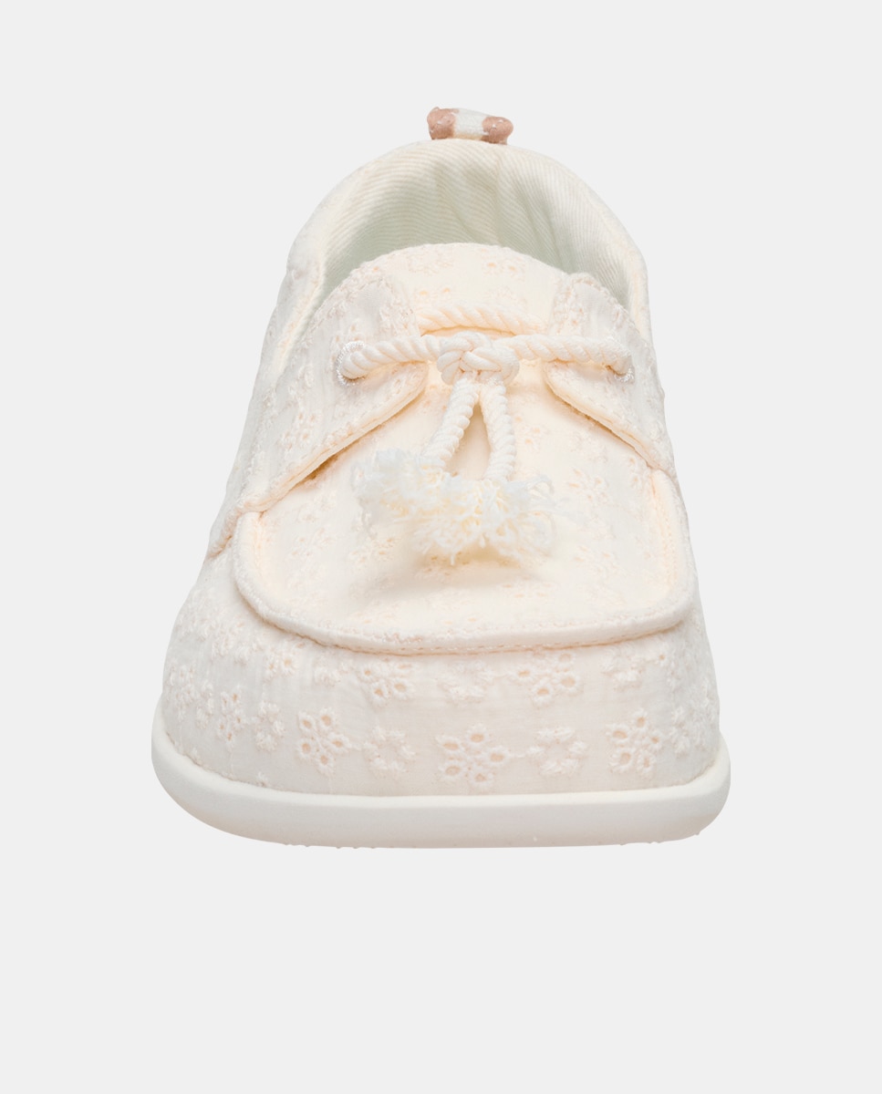 Mocassins em Tecido Branco-6