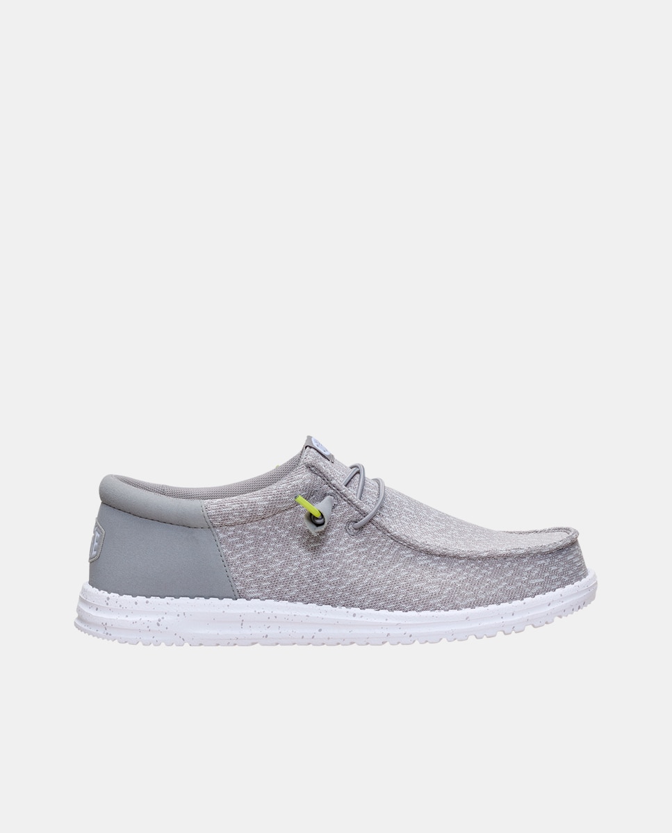 Sapatos de Cordões em Malha Elástica Cinzento-1