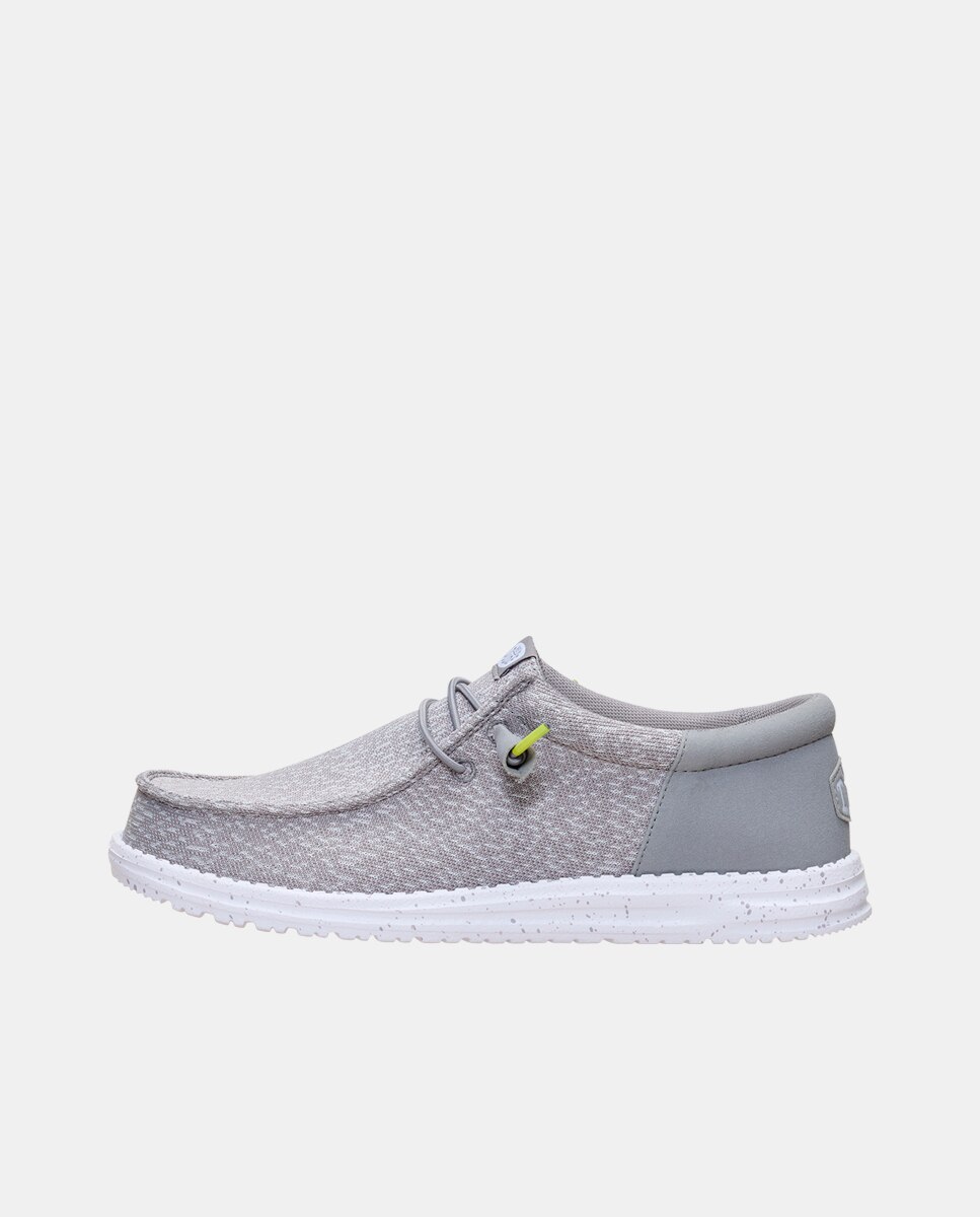 Sapatos de Cordões em Malha Elástica Cinzento-2