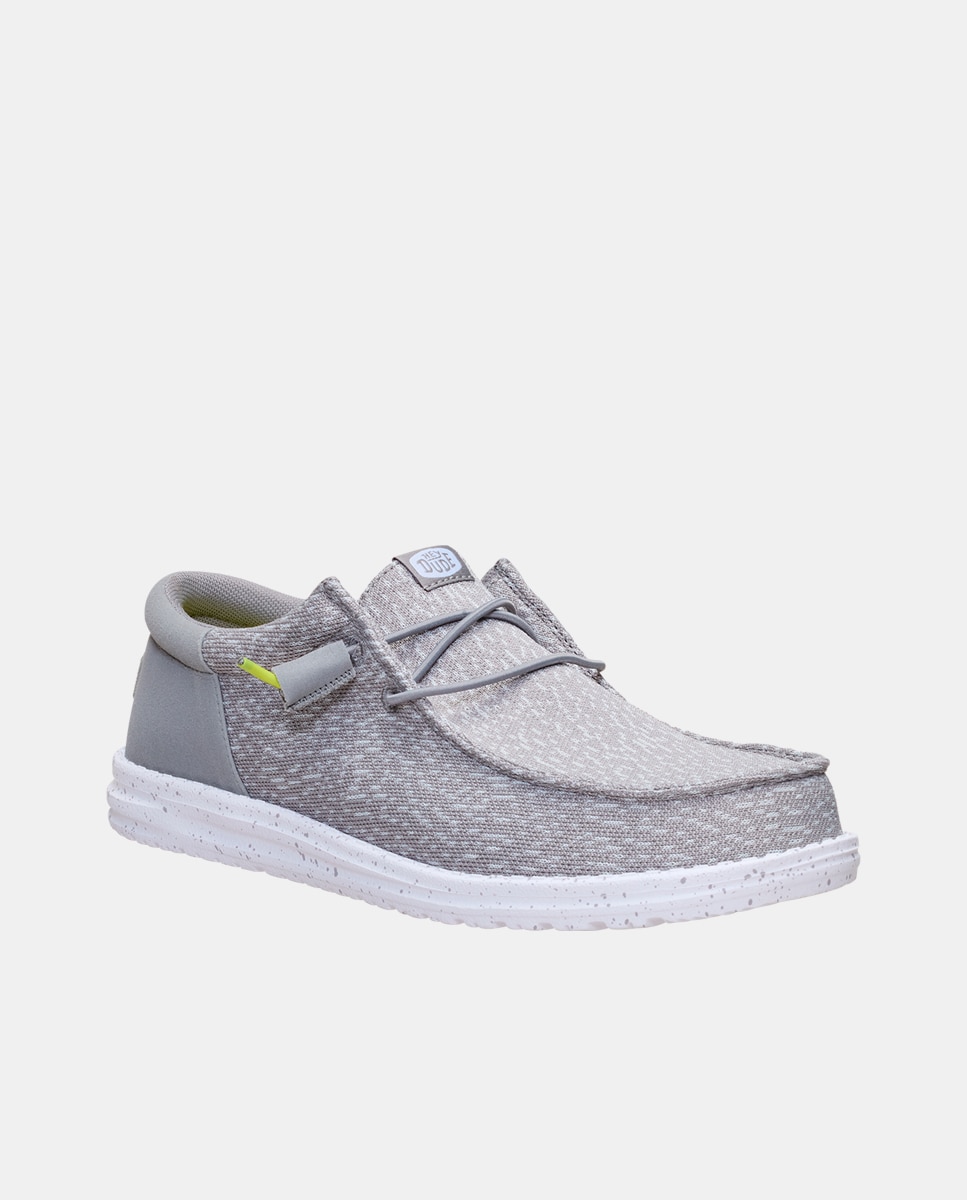 Sapatos de Cordões em Malha Elástica Cinzento-3