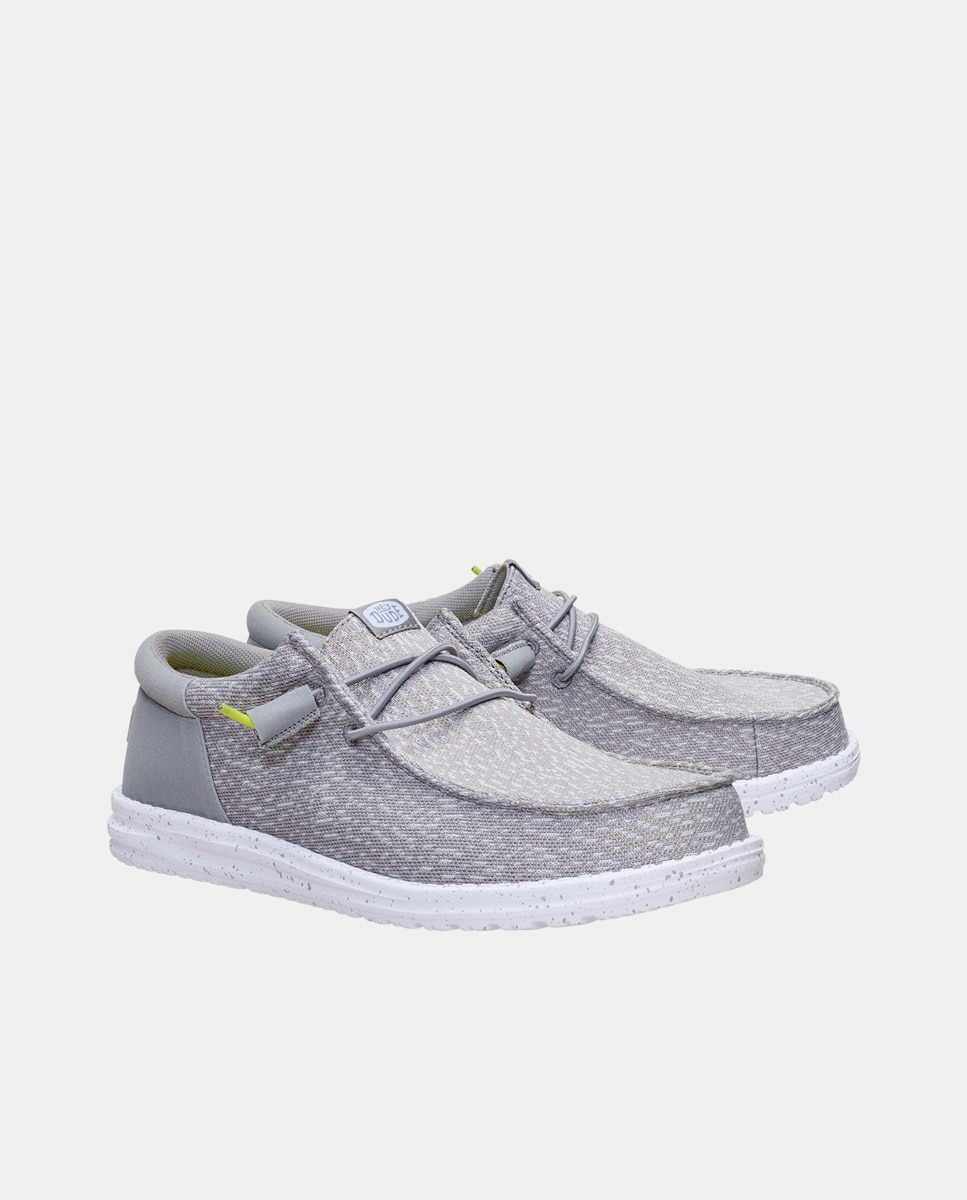 Sapatos de Cordões em Malha Elástica Cinzento-4