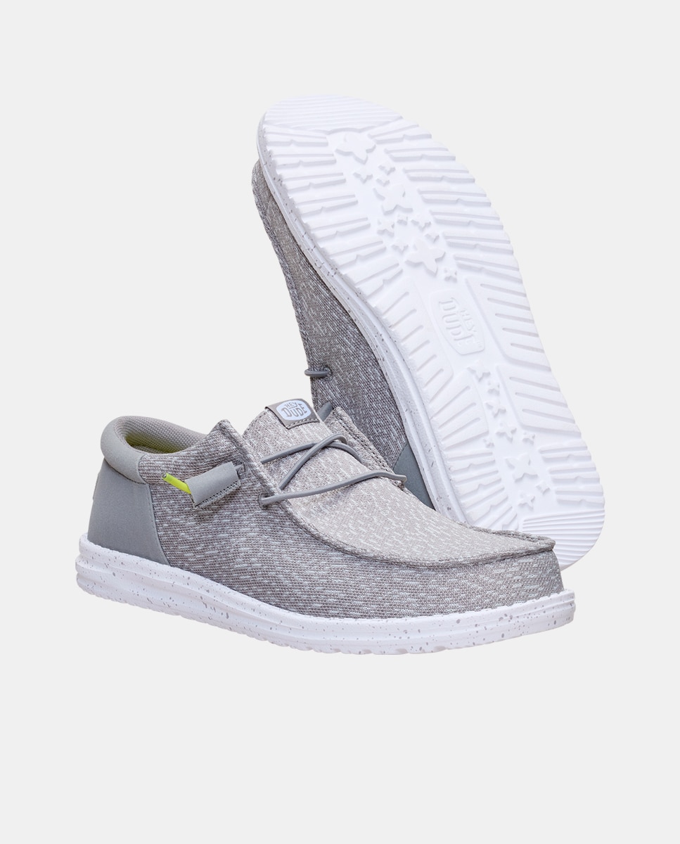 Sapatos de Cordões em Malha Elástica Cinzento-5