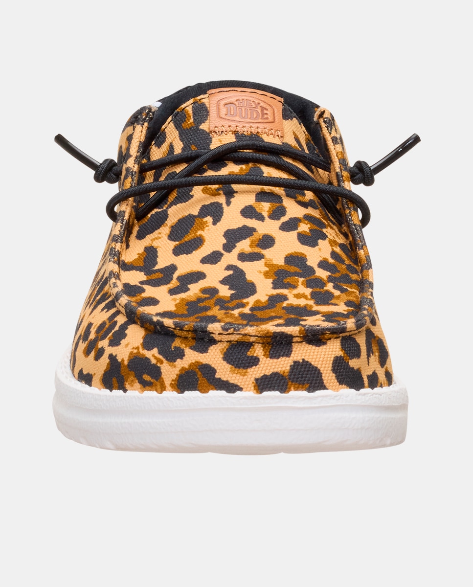 Sapatos de Cordões em Tecido Animal Print Castanho-6