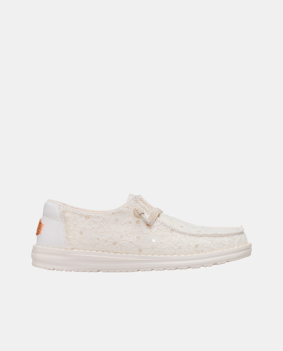 Sapatos de Cordões em Lantejoulas Branco-1