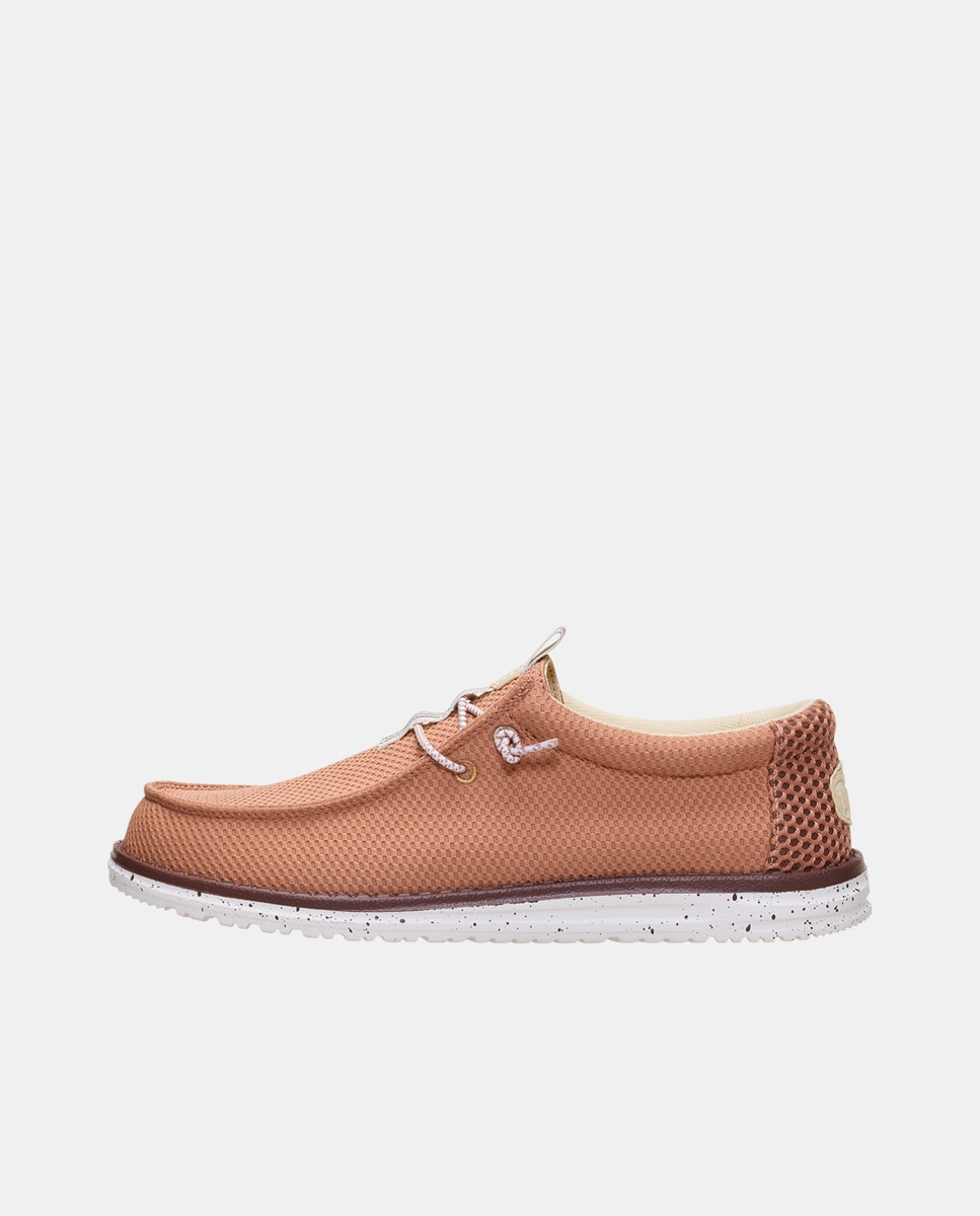 Sapatos de Cordões em Malha Elástica Laranja-2