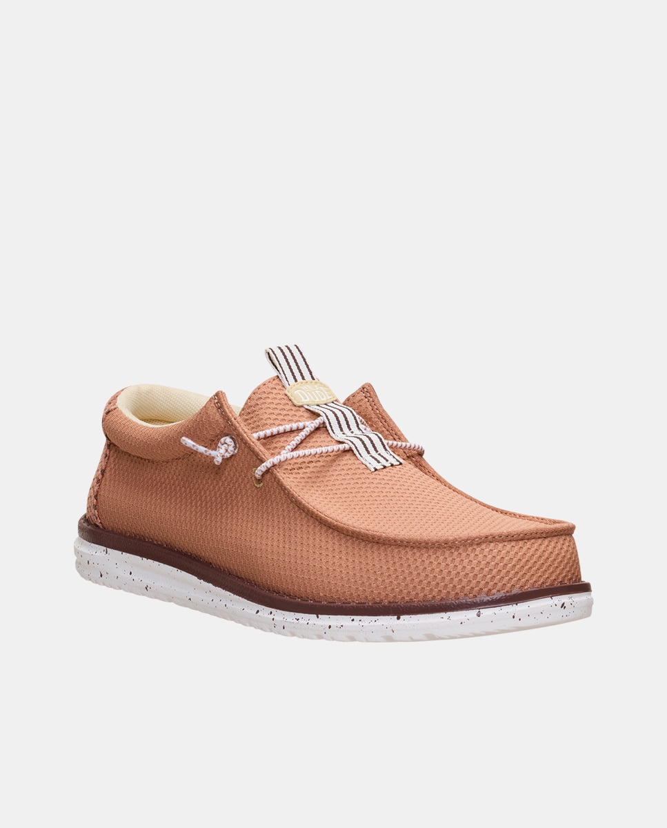 Sapatos de Cordões em Malha Elástica Laranja-3