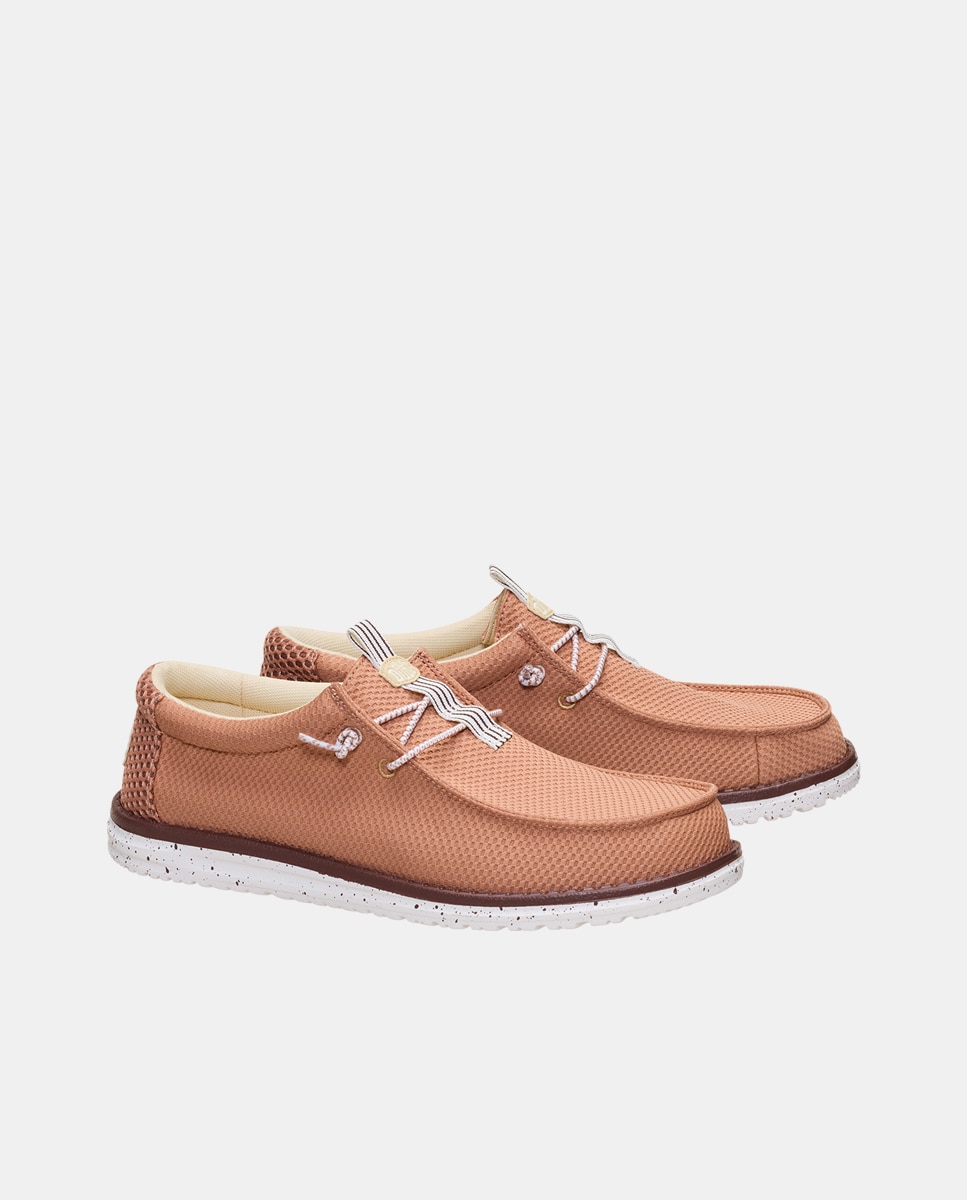 Sapatos de Cordões em Malha Elástica Laranja-4