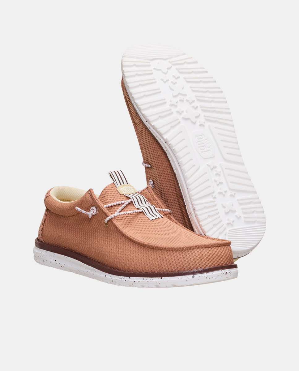Sapatos de Cordões em Malha Elástica Laranja-5