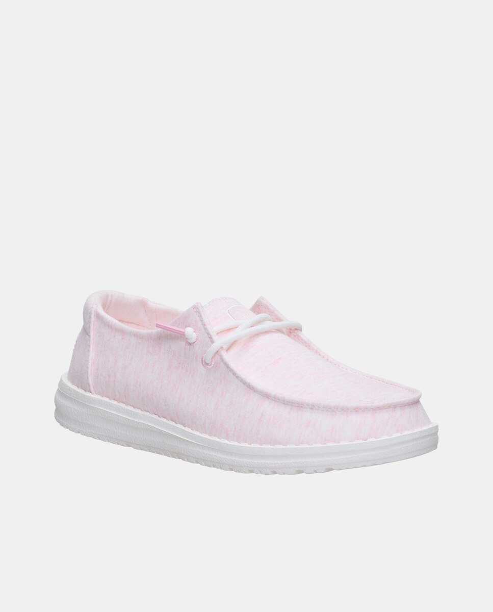 Sapatilhas de Atacadores em Malla Elástica Rosa-claro-3