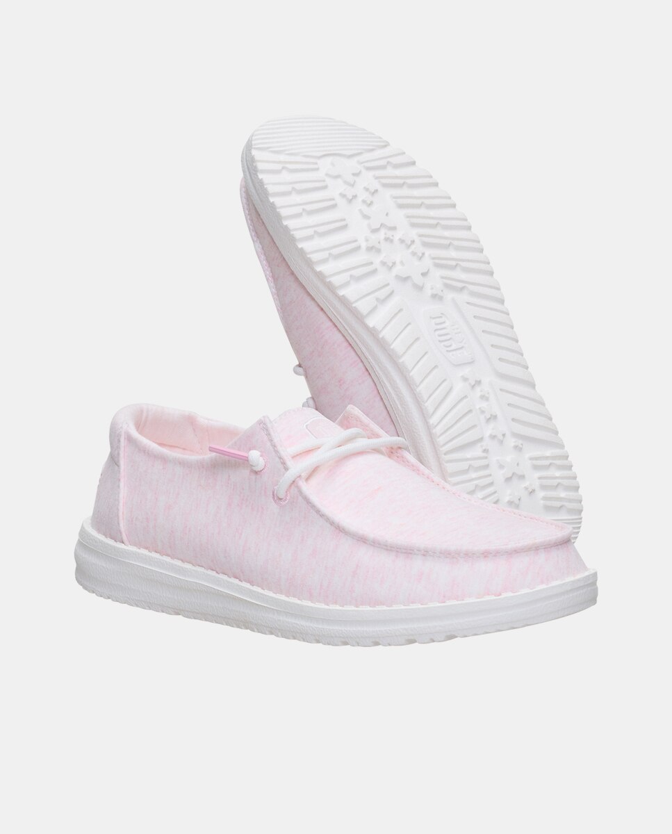 Sapatilhas de Atacadores em Malla Elástica Rosa-claro-5