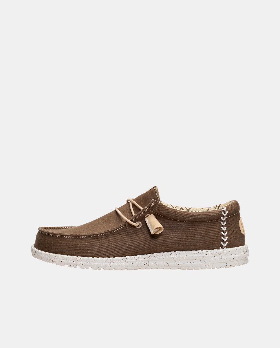 Sapatos de Cordões de Lona Castanho-escuro-2