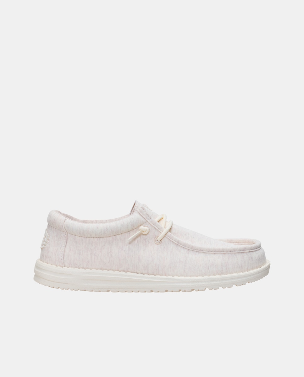 Sapatos de Cordões em Malha Elástica Bege-1