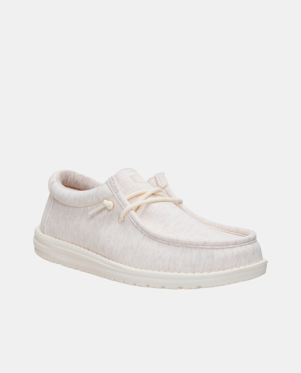 Sapatos de Cordões em Malha Elástica Bege-3