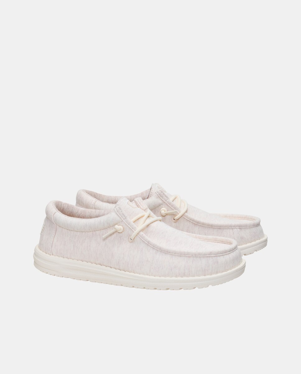 Sapatos de Cordões em Malha Elástica Bege-4