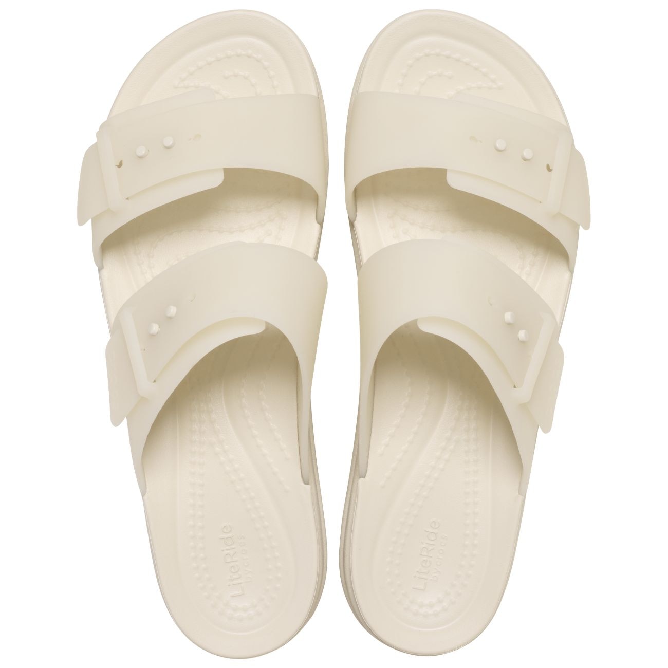 Sandálias Brooklyn Buckle Frosted Low Wedge W Crocs Bege-3