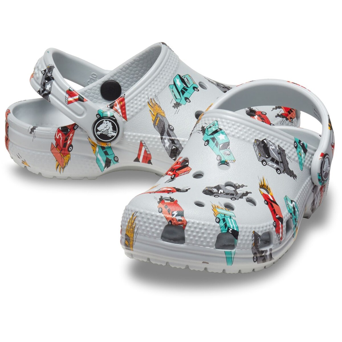 Socas Classic Race Cars Graphic Clog T Crocs para Crianças Cinzento-2