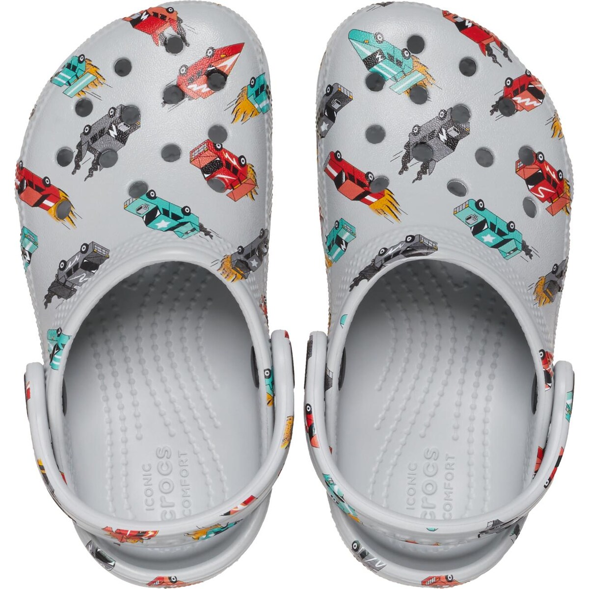 Socas Classic Race Cars Graphic Clog T Crocs para Crianças Cinzento-3
