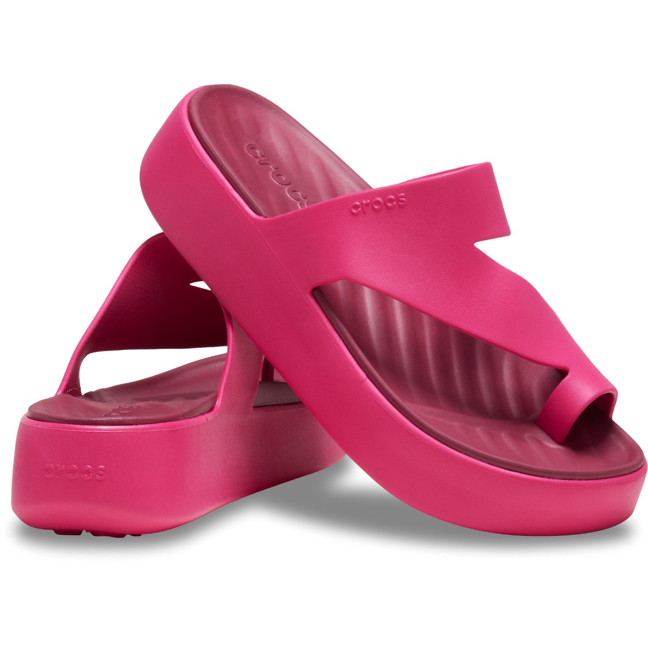 Sandálias Getaway Platform Toe Loop W Crocs Fúcsia-2