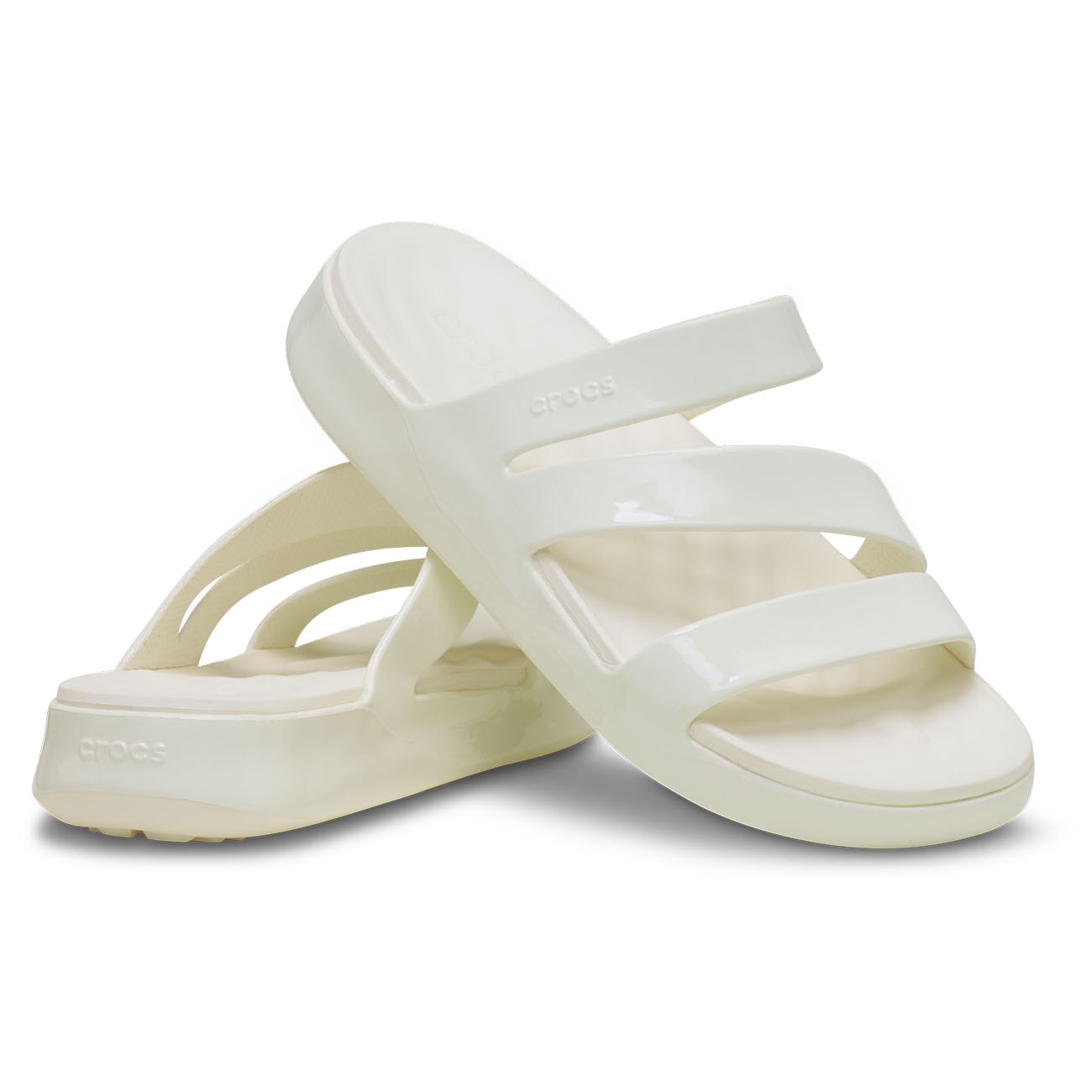 Sandálias Getaway Patent Strappy W Crocs Branco-2