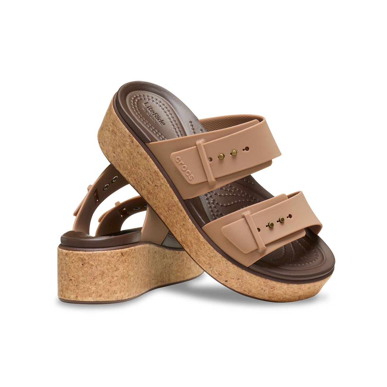 Sandálias Brooklyn Cork Buckle W Crocs Castanho-2