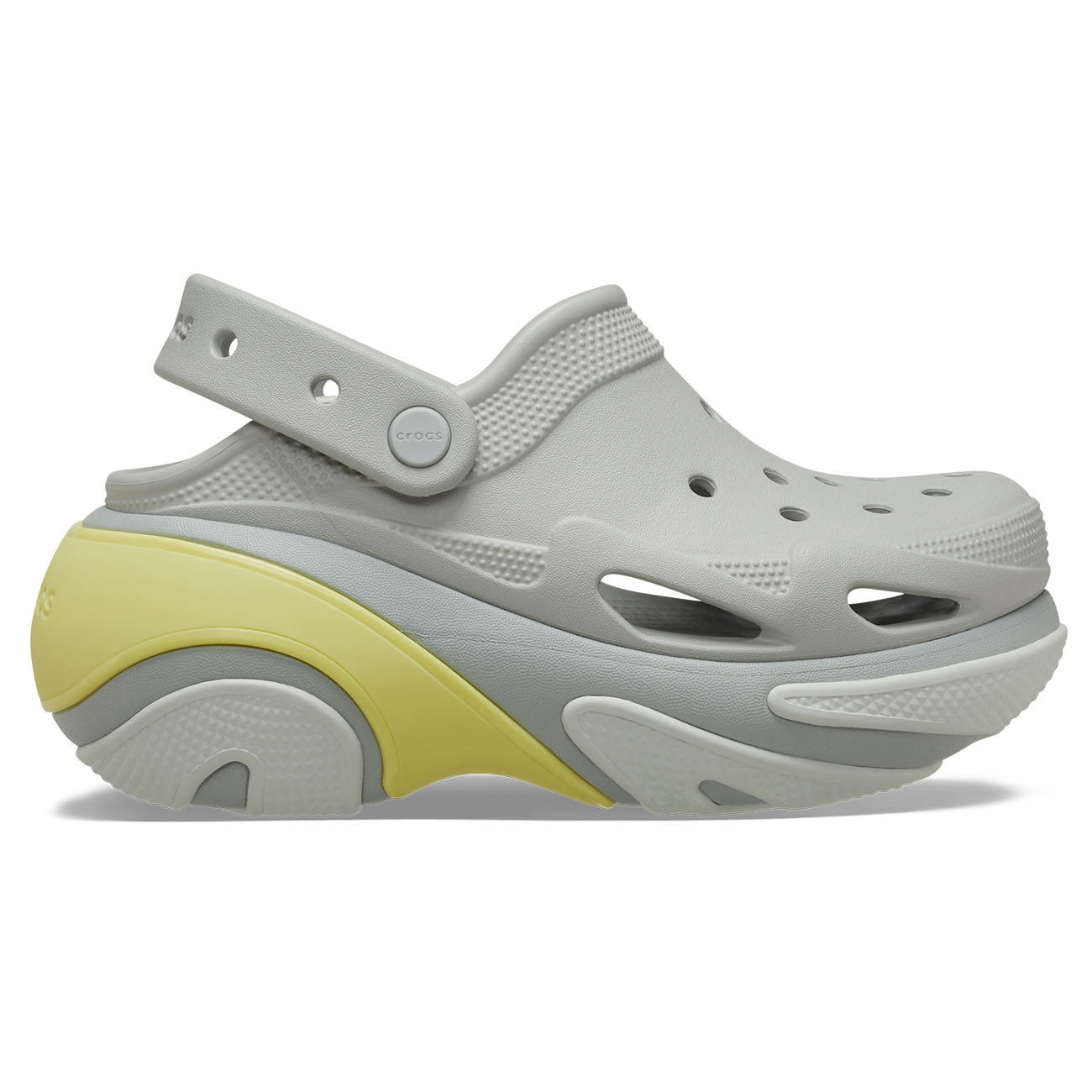 Socas Bubble Crush Clog U Crocs Cinzento / Amarelo-flúor-1