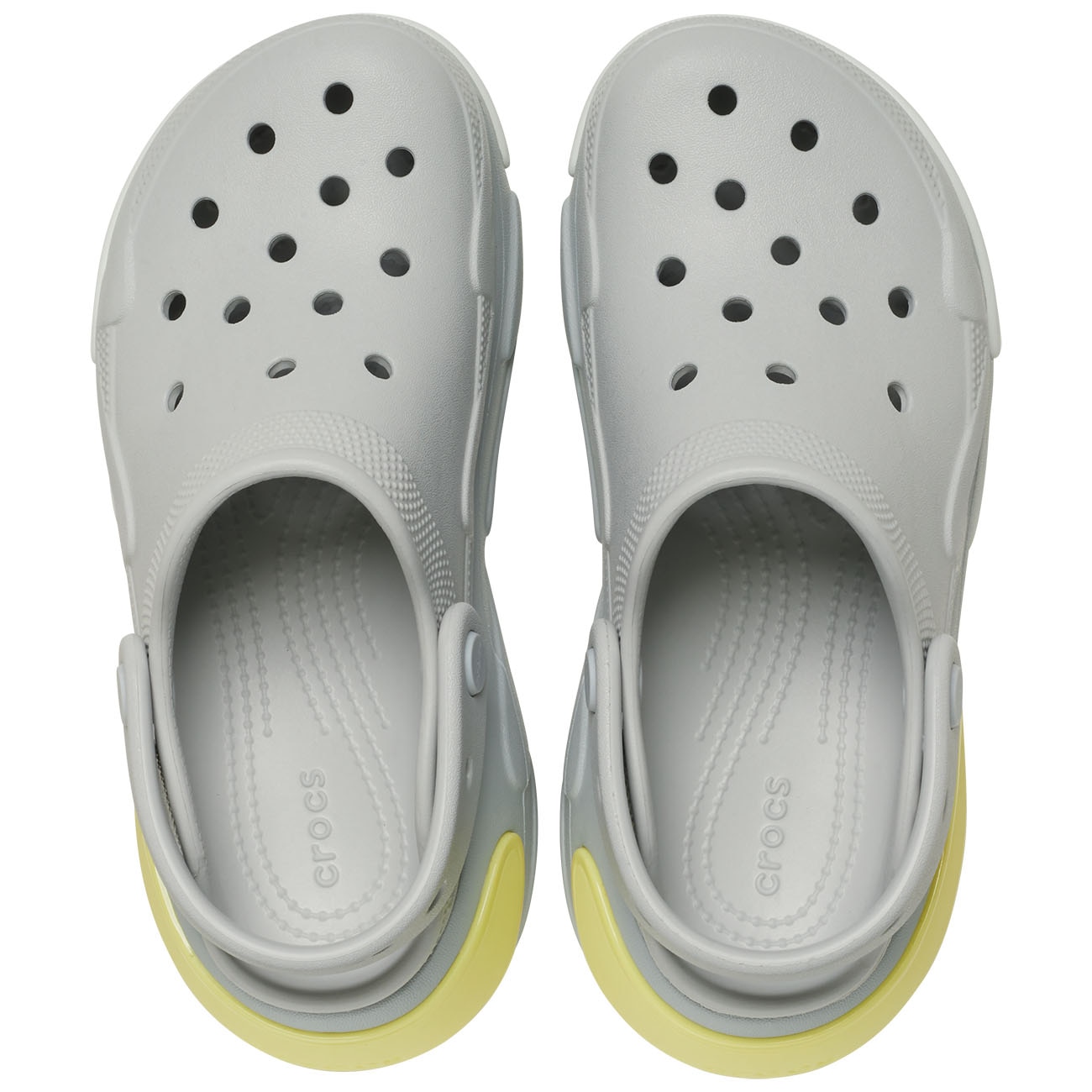 Socas Bubble Crush Clog U Crocs Cinzento / Amarelo-flúor-3