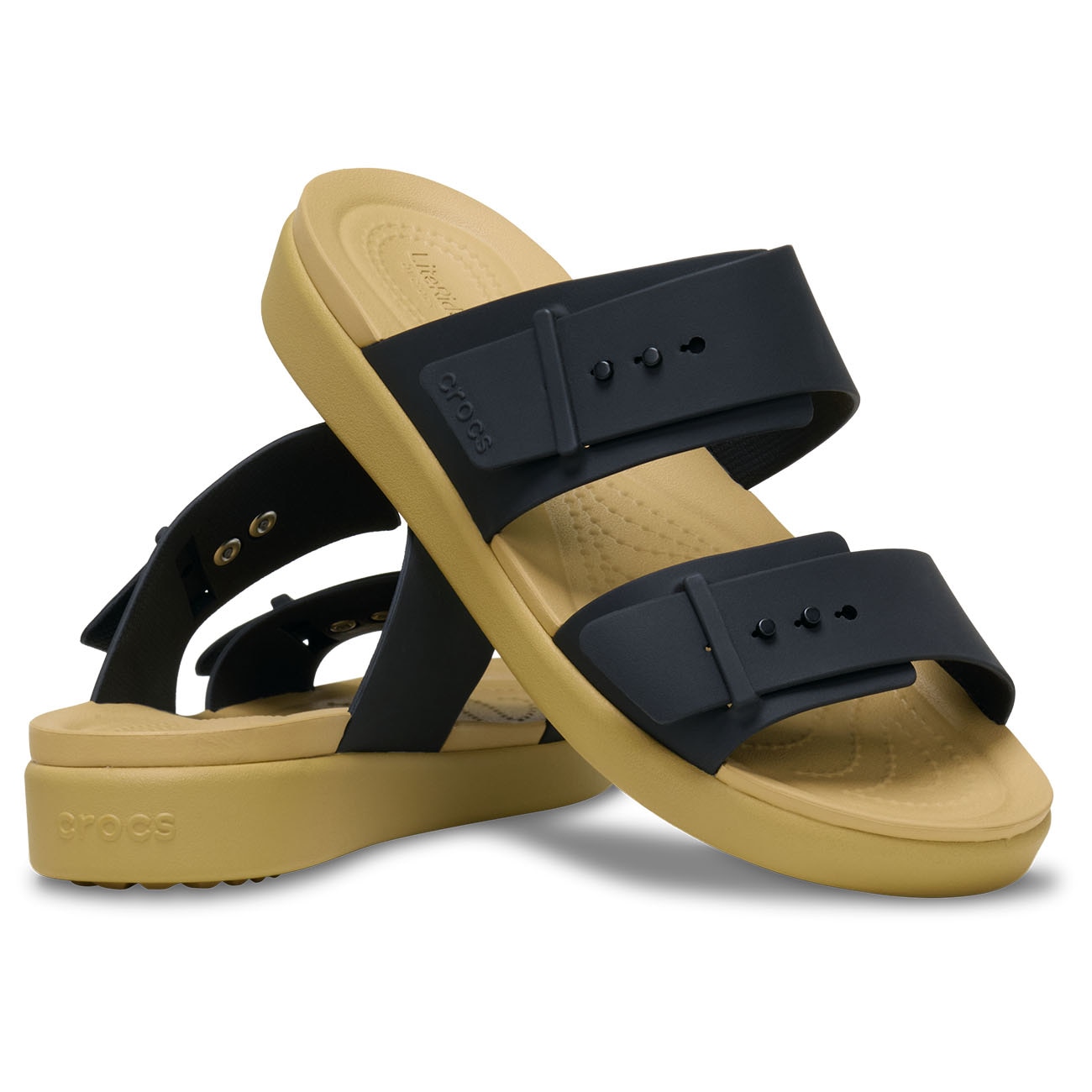 Sandálias Brooklyn Buckle Low W Crocs Castanho-pedra-2