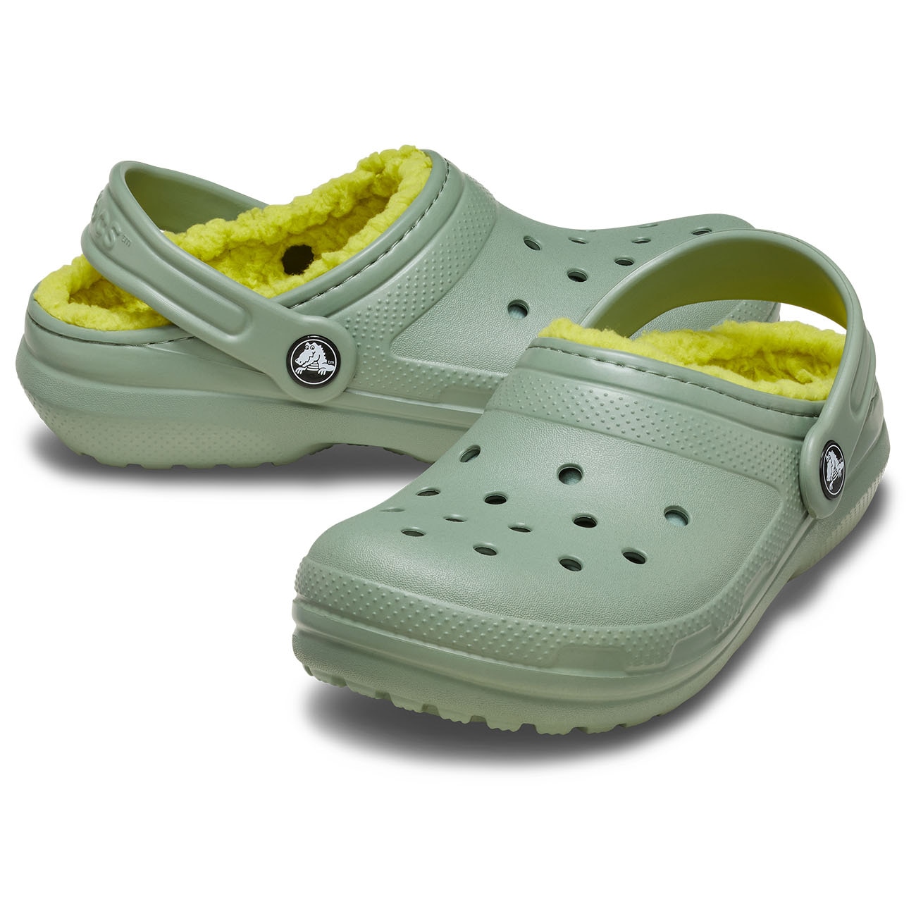 Socas para Bebés Classic Lined Clog Crocs Verde-2