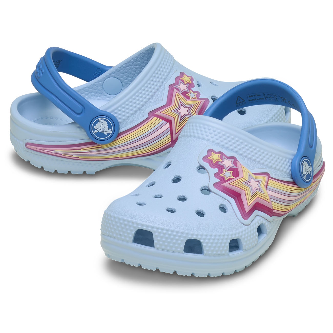 Socas para Bebés Classic Star Lights Clog T Crocs Azul-2
