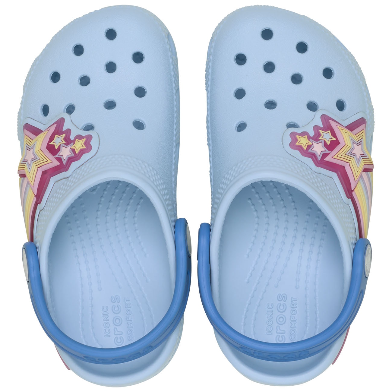 Socas para Bebés Classic Star Lights Clog T Crocs Azul-3
