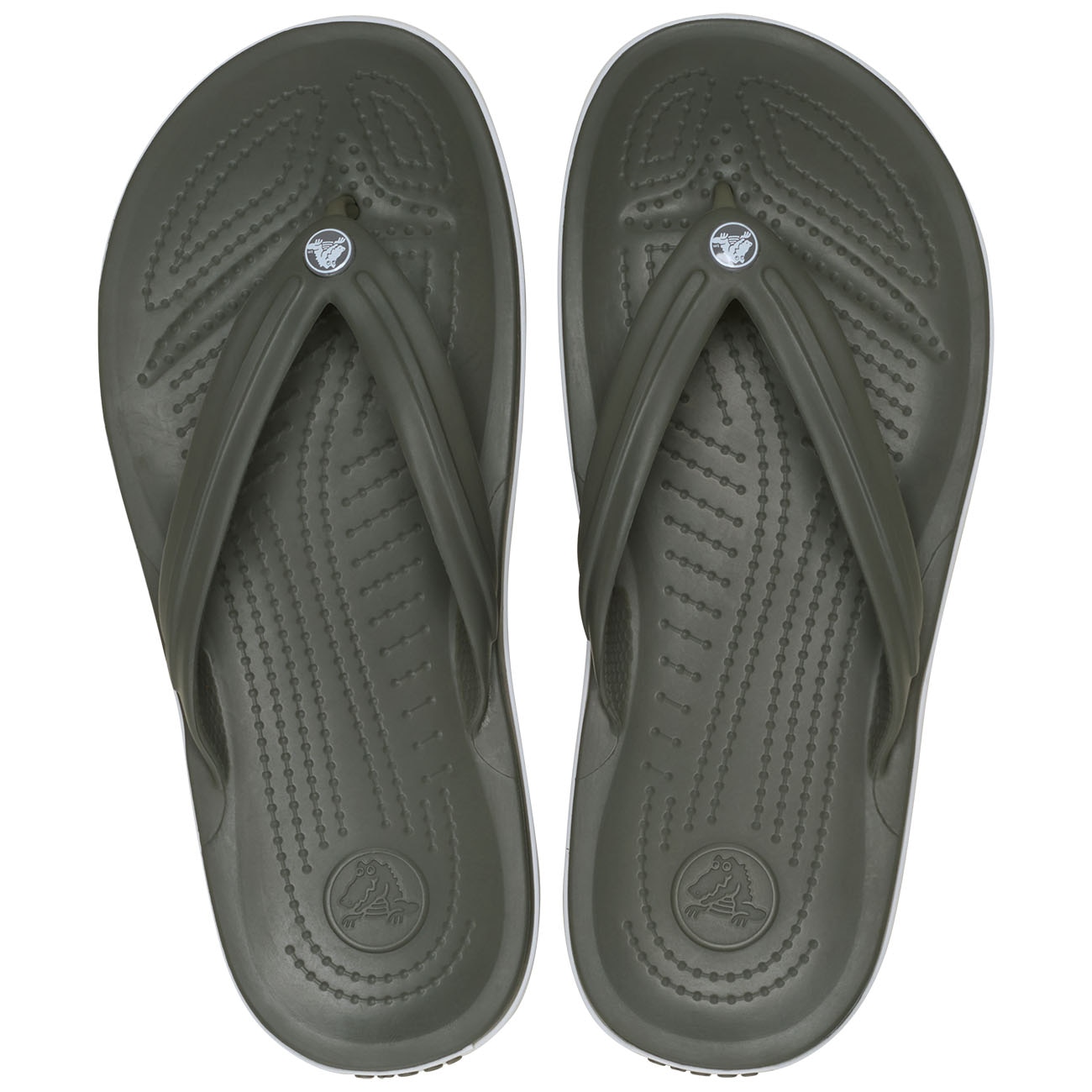 Chinelos Crocband Flip Crocs Verde Azeitona-3