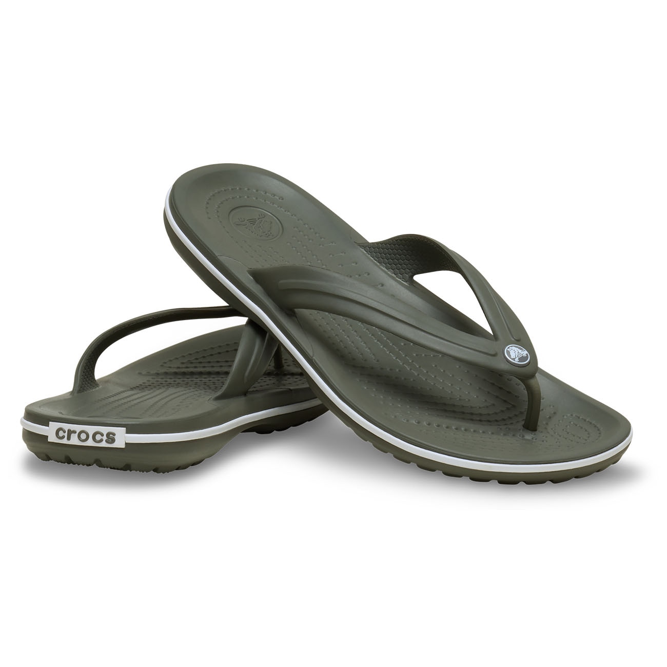 Chinelos Crocband Flip Crocs Verde Azeitona-2
